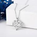 wholesale 925 Sterling Silver Heart-Shaped Horse Head Pendant Necklace for Women Horse Lovers -0-1