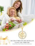 wholesale 14K Gold CZ Tree of Life Pendant Necklace for Women - 18 Inches Chain Length-0-1