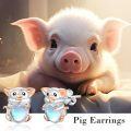 wholesale 925 Sterling Silver Heart-Shaped Pig Moonstone Stud Earrings for Women - Hypoallergenic Gift Idea-0-2