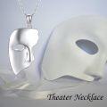 wholesale 925 Sterling Silver Phantom of the Opera Mask Pendant Necklace for Women-0-5