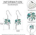 wholesale 925 Sterling Silver Palm Tree Turquoise Stone Hook Earring Beach Jewelry-0-5