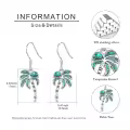 wholesale 925 Sterling Silver Palm Tree Turquoise Stone Hook Earring WholesaleBeach Jewelry-0-5