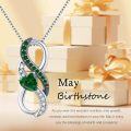 wholesale 925 Sterling Silver & Birthstone Heart Infinity Pendant Necklace for Women, Hypoallergenic Romantic Gift-0-4