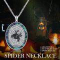 wholesale 925 Sterling Silver Abalone Shell Spider Web Pendant Necklace-0-1