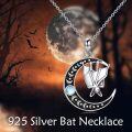 wholesale 925 Sterling Silver Moonstone Turquoise Abalone Pendant Necklace with Bat Design-0-3