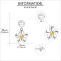 wholesale 925 Sterling Silver Daisy Flower Citrine Drop Earrings for Women Girls-0-4