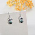 wholesale 925 Sterling Silver Labradorite & Green Stone Mushroom Drop Earrings-0-2