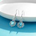 wholesale Sterling Silver Austrian Crystal Celtic Knot Birthstone Drop Earrings for Women Girls-0-1