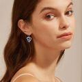 wholesale 925 Sterling Silver Blue Butterfly Heart Cubic Zirconia Drop Earrings For Women-0-4