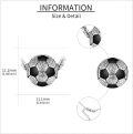 wholesale 925 Sterling Silver Black Enamel Soccer Ball Pendant Necklace Sports Gift for Him Her-0-2