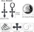 wholesale 925 Sterling Silver Black Celtic Knot Cross Drop Earring Set - Gothic Medieval Style Jewelry for Men & Women-0-5
