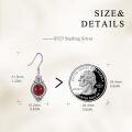 wholesale 925 Sterling Silver Red Agate Witch's Knot Dangle Drop Leverback Earrings -0-4