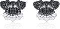 wholesale 925 Sterling Silver Black Cubic Zirconia Dog Stud Earrings-0-0
