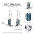 wholesale 925 Sterling Silver Cowboy Boot Drop Earrings Oxidized Turquoise Flower Western Design-0-3