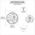 wholesale 925 Sterling Silver Owl on Tree Pendant Necklace with Cubic Zirconia Stones for Women-0-4
