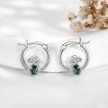 wholesale 925 Sterling Silver Green Jasper Mushroom Hoop Earrings for Women Girls Nature Inspired  Idea-0-3