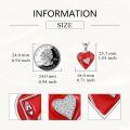 wholesale 925 Sterling Silver Red Enamel Heart & Card Pendant Necklace for Women-0-3