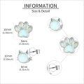 wholesale 925 Sterling Silver Opal Paw Print & Cat Face Stud Earrings Set for Women Girls-0-2