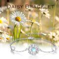 wholesale 925 Sterling Silver Moonstone Flower Heart Charm Bracelet for Women Girls  6-8 Adjustable Chain Length-0-3