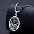 wholesale 925 Sterling Silver Saint Peter Protect Us Pendant with Abalone Shell and Crosses on Chain for Men Women Catholic  47cm Length-0-1
