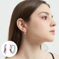 wholesale 925 Sterling Silver Cardinal Bird Earrings With Red Berry Accents-0-3