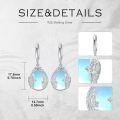wholesale 925 Sterling Silver Teardrop Moonstone Floral Drop Earrings for Women and Girls-0-3