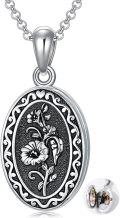 wholesale  Sterling Silver 12 Month Birth Flower Photo Locket Necklace Jewelry Gift -0-61