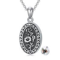 wholesale 925 Sterling Silver Oval Locket Bracelet Wholesale With Floral Engraving And Chain Clasp-2.text customized-09--September-Morning glories-p-1.no custom-09--September-Morning glories-09--September-Morning glories-text-3.photo&text customized