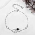 wholesale 925 Sterling Silver Infinity Paw Print Heart Bracelet for Women -0-1