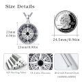 wholesale 925 Sterling Silver Black Crystal Compass Pendant Necklace  for Men & Women-0-3