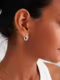 wholesale 925 Sterling Silver Twist Design Moissanite Huggie Hoop Earrings Wholesale Gift for Her-0-4