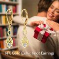wholesale 14K Gold Infinity & Heart Shape Diamond Drop Earrings with Celtic Knot Design-0-4