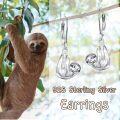 wholesale 925 Sterling Silver Sloth Shape Hypoallergenic Dangle Drop Earrings for Sensitive Ears-0-1