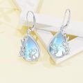 wholesale 925 Sterling Silver Swan Earrings With Moonstone And Flowers-0-2