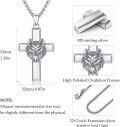 wholesale 925 Sterling Silver &  Wolf Head on Cross Pendant Necklace-0-3