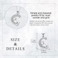 wholesale 925 Sterling Silver Cat on Crescent Moon Star Pendant Necklace for Women-0-5