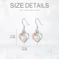 TOUPOP Sterling Silver Rose Heart Butterfly Initial D Letter Drop Dangle Earrings-0-5