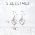 TOUPOP Sterling Silver Rose Heart Butterfly Initial D Letter Drop Dangle Earrings-0-5
