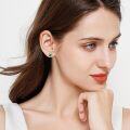 wholesale 925 Sterling Silver Green Heart Cat Stud Earrings - Adorable Kitty  for Her-0-4