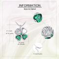 wholesale 925 Sterling Silver Four-Leaf Clover Pendant with Green Crystals and Adjustable Chain - Fidget Spinner Style Necklaces for Women Girls Gifts-0-4