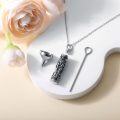 wholesale TOUPOP Tree Of Life Urn Necklaces For Ashes, Cylinder Bar Urn Necklace Sterling Silver Sister Tree Keepsake Necklace For Ashes Memorial Cremation Jewelry For Ashes Gifts For Women Sister Friend -0-3