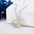 wholesale 925 Sterling Silver Heart-Shaped Pendant with Ant and Clover Leaves Necklaces Gifts for Women-0-1