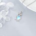 wholesale 925 Sterling Silver Red Crystal Heart Owl Pendant Necklace-0-10