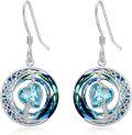 wholesale Sterling Silver Blue Crystal Moon Star Earrings Valentine s Birthday Anniversary Gifts for Women-0-25