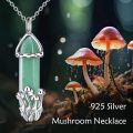 wholesale 925 Sterling Silver Green Agate Crystal Mushroom Pendant Necklace for Women's Gifts-0-2