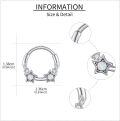 wholesale 925 Sterling Silver Star Nose Ring with Crystal - Handmade Septum Jewelry for Women & Men-0-3