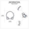 wholesale 925 Sterling Silver Star Opal Zirconia Hinged Hoop Earrings For Women-0-3