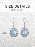 wholesale 925 Sterling Silver Blue Moonstone Leverback Dangle Drop Earrings for Women-0-3