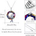 wholesale 925 Sterling Silver Rainbow Crystal Mermaid & Starfish Pendant Necklace-0-4