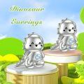 wholesale 925 Sterling Silver Dinosaur Stud Earrings with Cubic Zirconia - Hypoallergenic  for Girls and Women-0-5